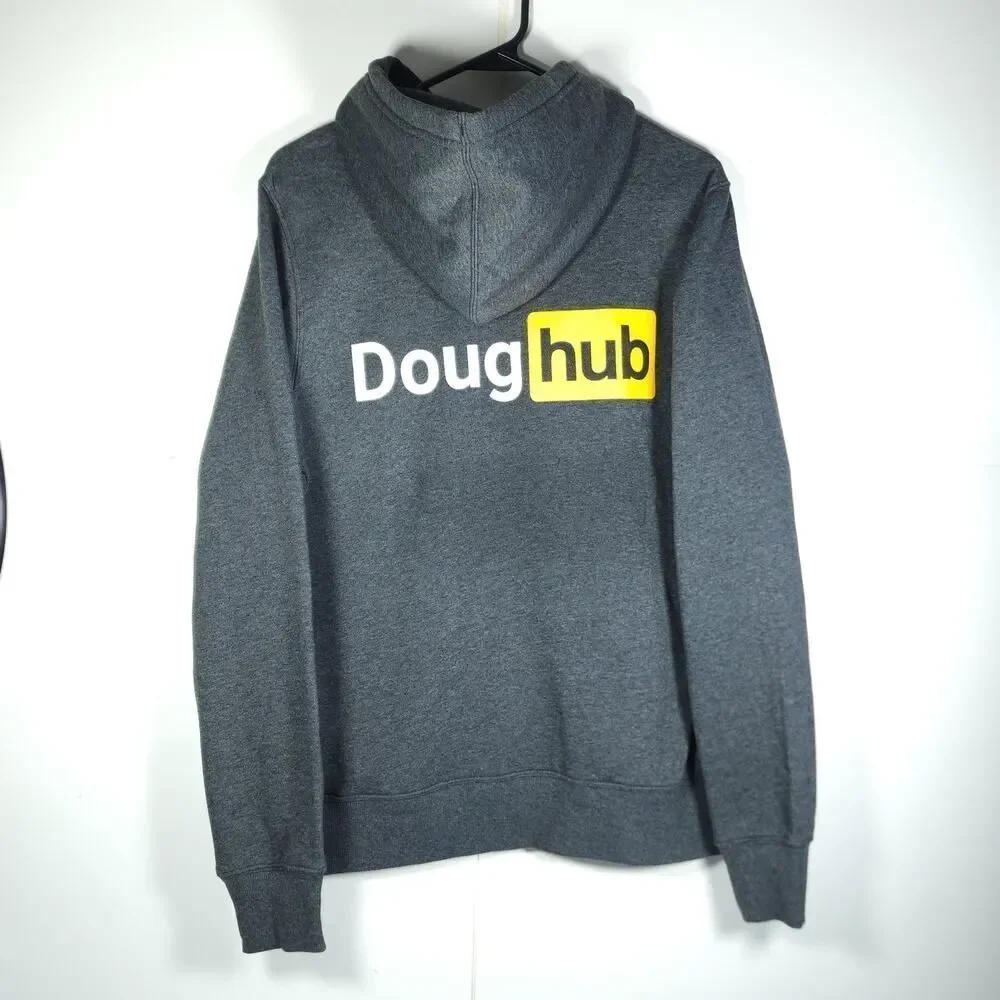 The North Face Men's Small Charcoal Gray DougHub Logo Hooded Pullover NWT